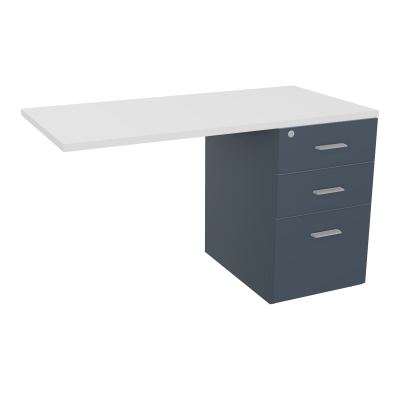 RETOUR SUR CAISSON HAUTEUR BUREAU P60XL120 - 3 TIROIRS DONT 1DS TOP EP25MM R6 MG SB