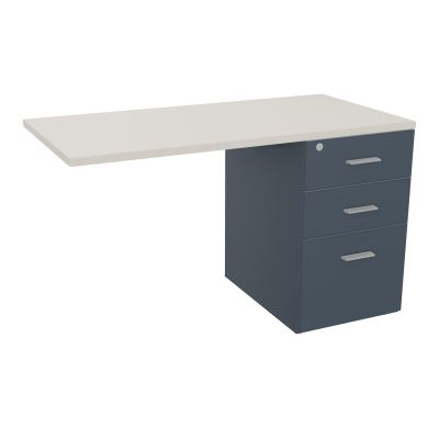 RETOUR SUR CAISSON HAUTEUR BUREAU P60XL120 - 3 TIROIRS DONT 1DS TOP EP25MM R6 N5 SB