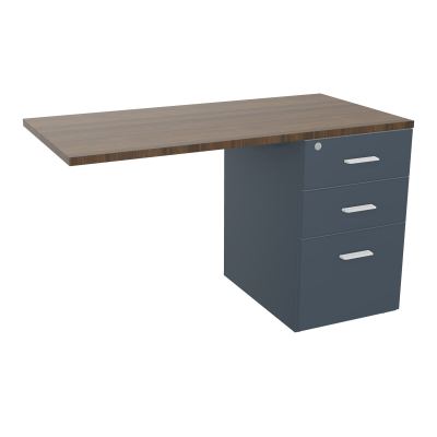 RETOUR SUR CAISSON HAUTEUR BUREAU P60XL120 - 3 TIROIRS DONT 1DS TOP EP25MM R6 N6 SO