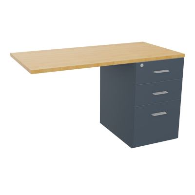 RETOUR SUR CAISSON HAUTEUR BUREAU P60XL120 - 3 TIROIRS DONT 1DS TOP EP25MM R6 R5 SB