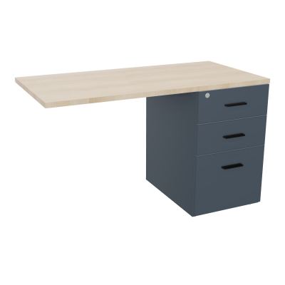 RETOUR SUR CAISSON HAUTEUR BUREAU P60XL120 - 3 TIROIRS DONT 1DS TOP EP25MM R6 RZ SG