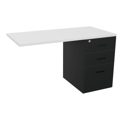 RETOUR SUR CAISSON HAUTEUR BUREAU P60XL120 - 3 TIROIRS DONT 1DS TOP EP25MM R9 MG SG