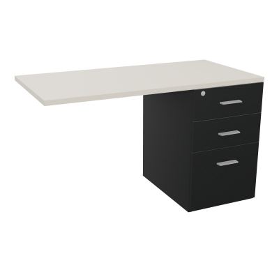 RETOUR SUR CAISSON HAUTEUR BUREAU P60XL120 - 3 TIROIRS DONT 1DS TOP EP25MM R9 N5 SB