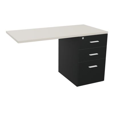 RETOUR SUR CAISSON HAUTEUR BUREAU P60XL120 - 3 TIROIRS DONT 1DS TOP EP25MM R9 N5 SO