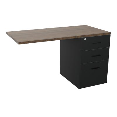 RETOUR SUR CAISSON HAUTEUR BUREAU P60XL120 - 3 TIROIRS DONT 1DS TOP EP25MM R9 N6 SG