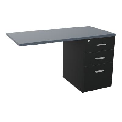 RETOUR SUR CAISSON HAUTEUR BUREAU P60XL120 - 3 TIROIRS DONT 1DS TOP EP25MM R9 R6 SB