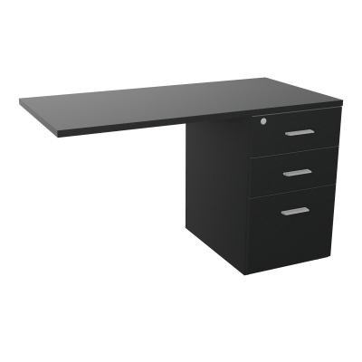 RETOUR SUR CAISSON HAUTEUR BUREAU P60XL120 - 3 TIROIRS DONT 1DS TOP EP25MM R9 R9 SB