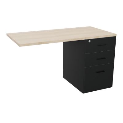 RETOUR SUR CAISSON HAUTEUR BUREAU P60XL120 - 3 TIROIRS DONT 1DS TOP EP25MM R9 RZ SG