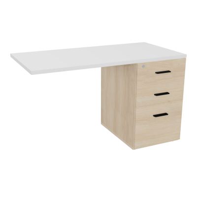 RETOUR SUR CAISSON HAUTEUR BUREAU P60XL120 - 3 TIROIRS DONT 1DS TOP EP25MM RZ MG SG