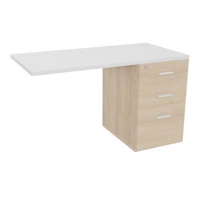 RETOUR SUR CAISSON HAUTEUR BUREAU P60XL120 - 3 TIROIRS DONT 1DS TOP EP25MM RZ MG SO