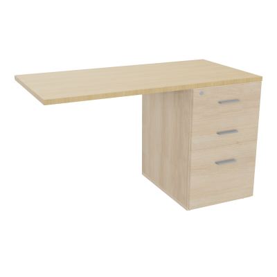 RETOUR SUR CAISSON HAUTEUR BUREAU P60XL120 - 3 TIROIRS DONT 1DS TOP EP25MM RZ R1 SB
