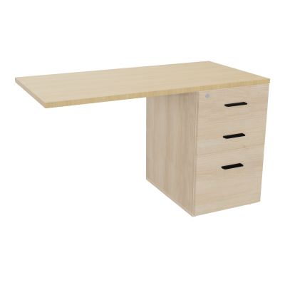 RETOUR SUR CAISSON HAUTEUR BUREAU P60XL120 - 3 TIROIRS DONT 1DS TOP EP25MM RZ R1 SG