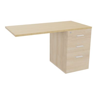 RETOUR SUR CAISSON HAUTEUR BUREAU P60XL120 - 3 TIROIRS DONT 1DS TOP EP25MM RZ R1 SO