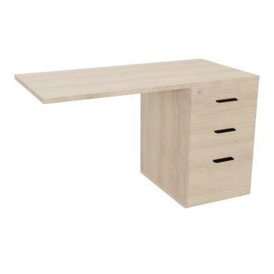 RETOUR SUR CAISSON HAUTEUR BUREAU P60XL120 - 3 TIROIRS DONT 1DS TOP EP25MM RZ RZ SG