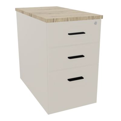 EXTENSION SUR CAISSON HAUTEUR P80XL43,2 cm - 3 TIROIRS DONT 1DS TOP EP25MM N5 R3 SG