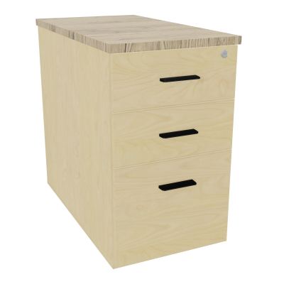 EXTENSION SUR CAISSON HAUTEUR P80XL43,2 cm - 3 TIROIRS DONT 1DS TOP EP25MM N8 R3 SG