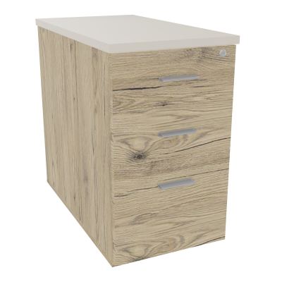 EXTENSION SUR CAISSON HAUTEUR P80XL43,2 cm - 3 TIROIRS DONT 1DS TOP EP25MM R3 N5 SB