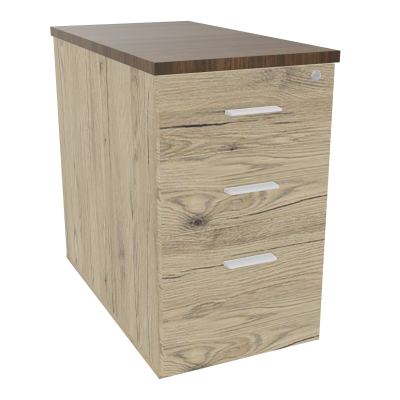 EXTENSION SUR CAISSON HAUTEUR P80XL43,2 cm - 3 TIROIRS DONT 1DS TOP EP25MM R3 N6 SO