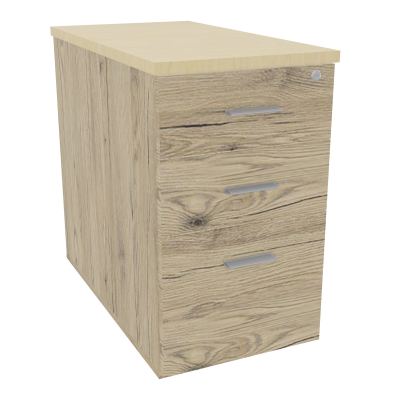 EXTENSION SUR CAISSON HAUTEUR P80XL43,2 cm - 3 TIROIRS DONT 1DS TOP EP25MM R3 N8 SB