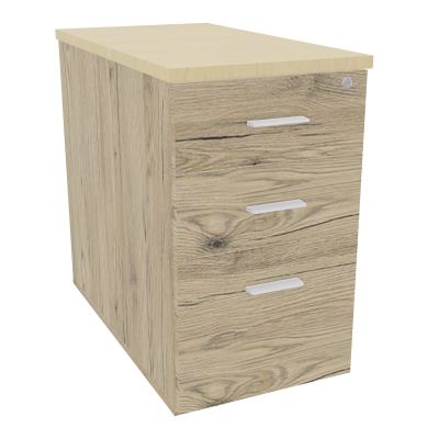 EXTENSION SUR CAISSON HAUTEUR P80XL43,2 cm - 3 TIROIRS DONT 1DS TOP EP25MM R3 N8 SO