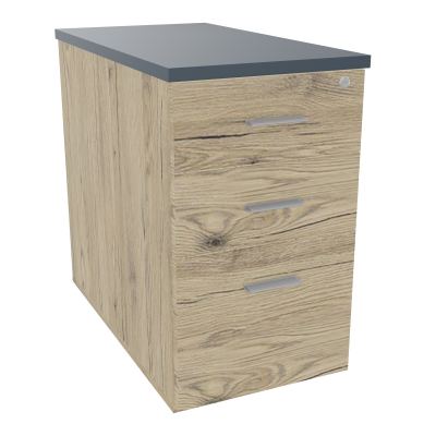 EXTENSION SUR CAISSON HAUTEUR P80XL43,2 cm - 3 TIROIRS DONT 1DS TOP EP25MM R3 R6 SB
