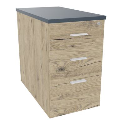EXTENSION SUR CAISSON HAUTEUR P80XL43,2 cm - 3 TIROIRS DONT 1DS TOP EP25MM R3 R6 SO
