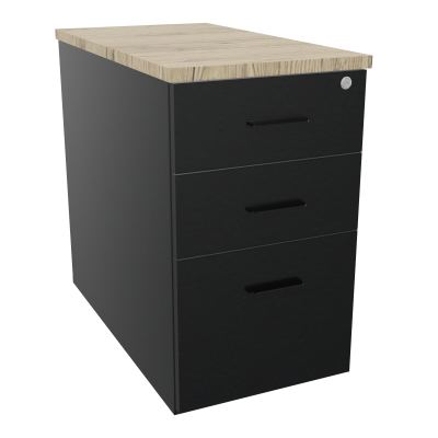 EXTENSION SUR CAISSON HAUTEUR P80XL43,2 cm - 3 TIROIRS DONT 1DS TOP EP25MM R9 R3 SG