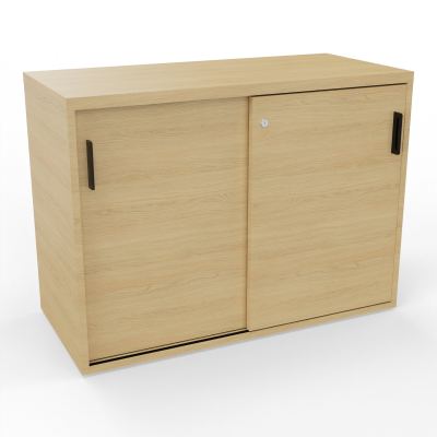 KARA ARMOIRE 2P COULISSANTES H73,5 CM FOND NICHES EN NOIR