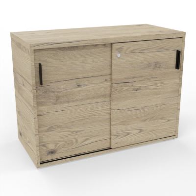 KARA ARMOIRE 2P COULISSANTESH73,5 CM FOND NICHES EN NOIR