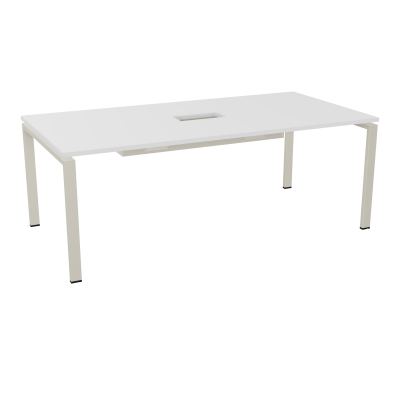 RIO TABLE DE REUNION P100X200 PL PERCE TRAPPE CENTRALE DOUBLE ACCES + GOULOTTE  MG ZC