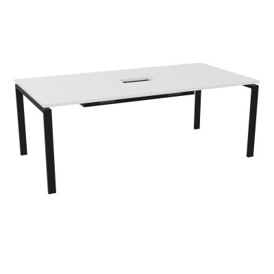 RIO TABLE DE REUNION P100X200 PL PERCE TRAPPE CENTRALE DOUBLE ACCES + GOULOTTE  MG ZP