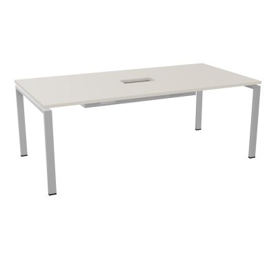 RIO TABLE DE REUNION P100X200 PL PERCE TRAPPE CENTRALE DOUBLE ACCES + GOULOTTE  N5 SA