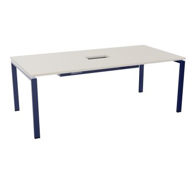 RIO TABLE DE REUNION P100X200 PL PERCE TRAPPE CENTRALE DOUBLE ACCES + GOULOTTE  N5 X4
