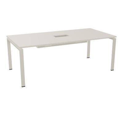 RIO TABLE DE REUNION P100X200 PL PERCE TRAPPE CENTRALE DOUBLE ACCES + GOULOTTE  N5 ZC