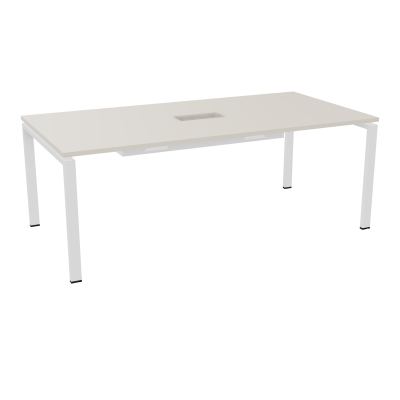 RIO TABLE DE REUNION P100X200 PL PERCE TRAPPE CENTRALE DOUBLE ACCES + GOULOTTE  N5 ZO