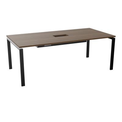 RIO TABLE DE REUNION P100X200 PL PERCE TRAPPE CENTRALE DOUBLE ACCES + GOULOTTE  N6 SG