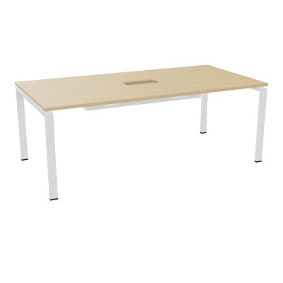 RIO TABLE DE REUNION P100X200 PL PERCE TRAPPE CENTRALE DOUBLE ACCES + GOULOTTE  R1 ZO