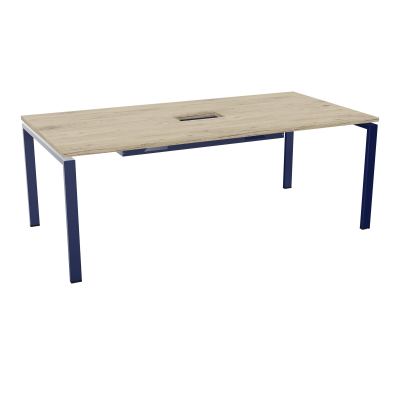RIO TABLE DE REUNION P100X200 PL PERCE TRAPPE CENTRALE DOUBLE ACCES + GOULOTTE  R3 X4