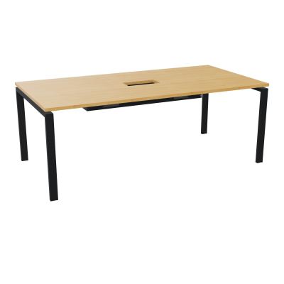 RIO TABLE DE REUNION P100X200 PL PERCE TRAPPE CENTRALE DOUBLE ACCES + GOULOTTE  R5 ZP