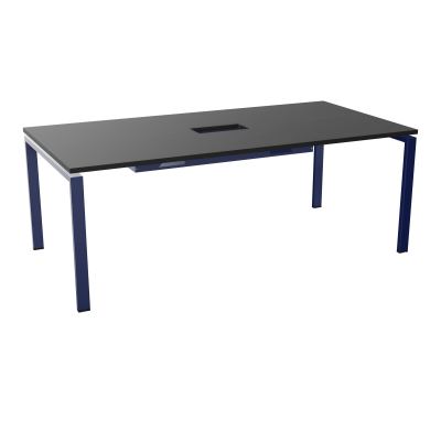 RIO TABLE DE REUNION P100X200 PL PERCE TRAPPE CENTRALE DOUBLE ACCES + GOULOTTE  RK X4