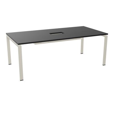RIO TABLE DE REUNION P100X200 PL PERCE TRAPPE CENTRALE DOUBLE ACCES + GOULOTTE  RK ZC
