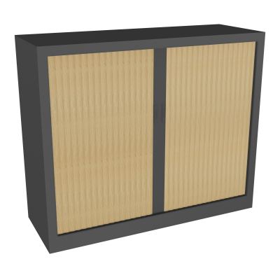 ARMOIRE À RIDEAUX H. 100 X L. 120 X P. 43 CM - EQUIPEE DE 2 TABLETTES + 1