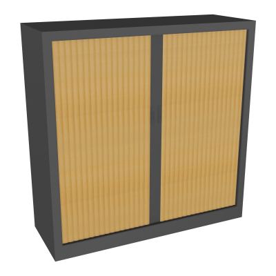 ARMOIRE À RIDEAUX H. 120 X L. 120 X P. 43 CM  - EQUIPEE DE 2 TABLETTES