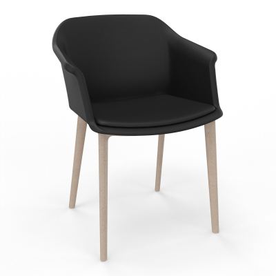 SCOTT FAUTEUIL TISSU 4 PIEDSFIBRE BOIS A6 W7