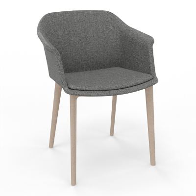 SCOTT FAUTEUIL TISSU 4 PIEDSFIBRE BOIS B1 W7