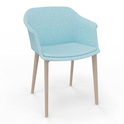 SCOTT FAUTEUIL TISSU 4 PIEDSFIBRE BOIS BF W7