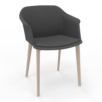 SCOTT FAUTEUIL TISSU 4 PIEDSFIBRE BOIS DB W7