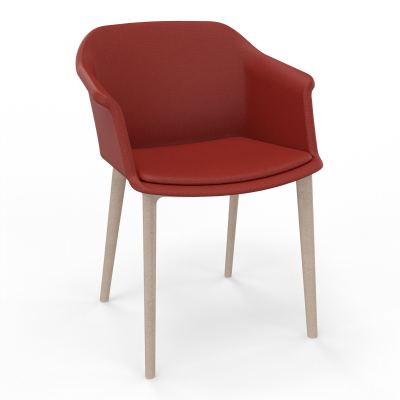 SCOTT FAUTEUIL TISSU 4 PIEDSFIBRE BOIS E6 W7