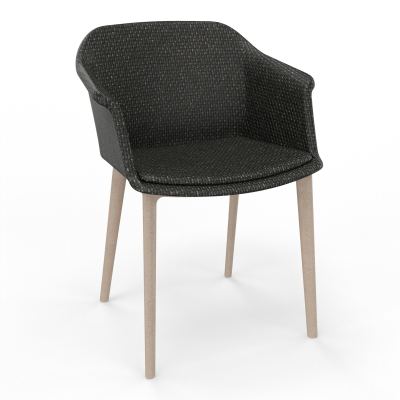 SCOTT FAUTEUIL TISSU 4 PIEDSFIBRE BOIS T9 W7
