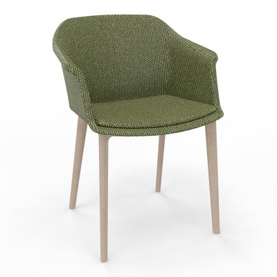 SCOTT FAUTEUIL TISSU 4 PIEDSFIBRE BOIS TU W7